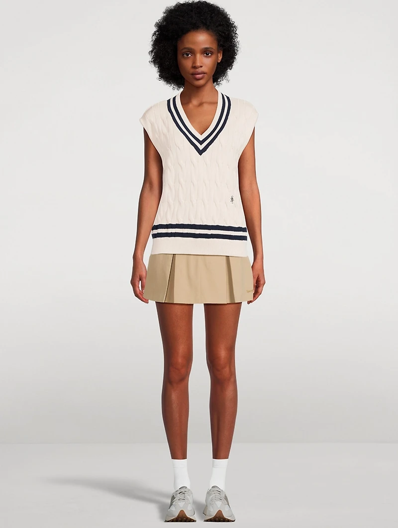 Sporty & Rich x Prince Cable-Knit Sweater Vest