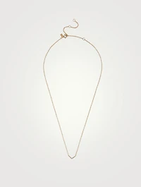 Mini 14K Gold Diamond Chevron Necklace