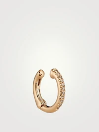 14K Gold Cartilage Ear Cuff With Diamonds