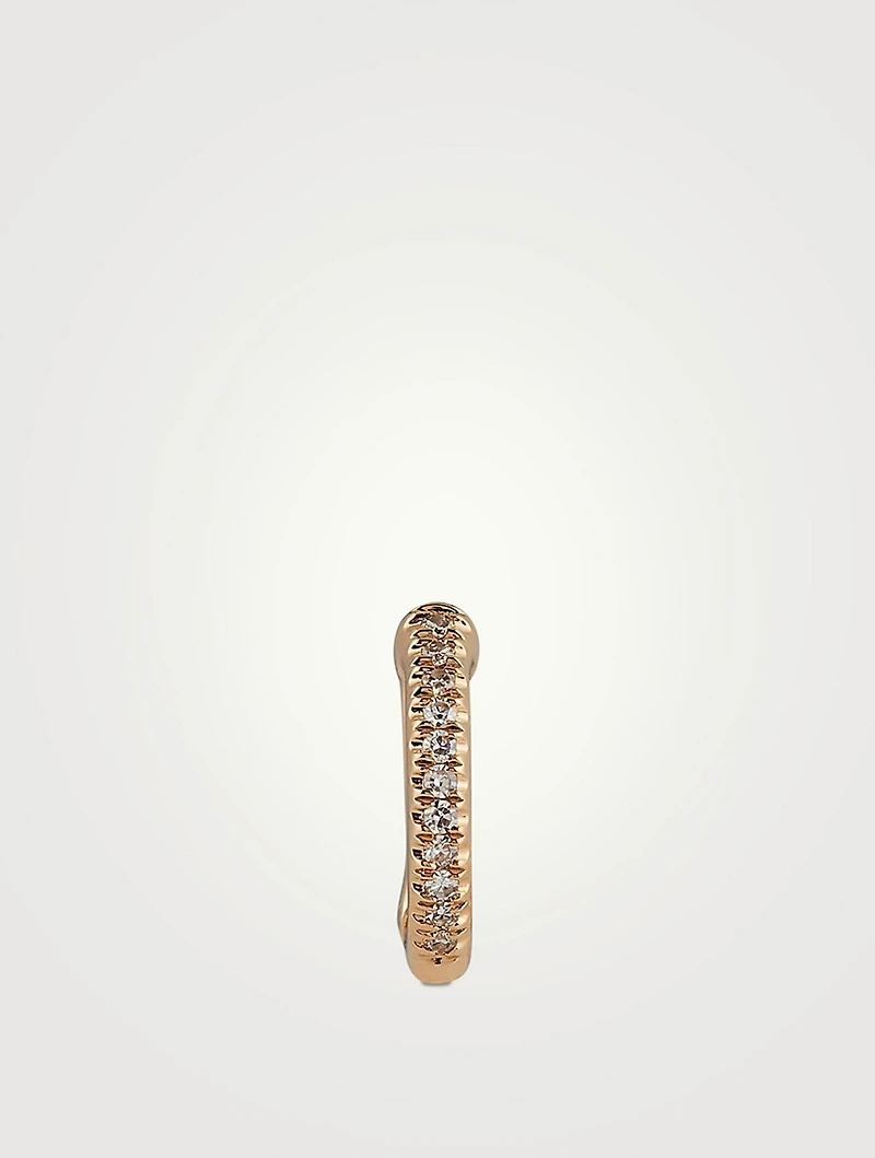 14K Gold Cartilage Ear Cuff With Diamonds