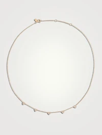 Mini 14K Gold Five-Diamond Heart Necklace