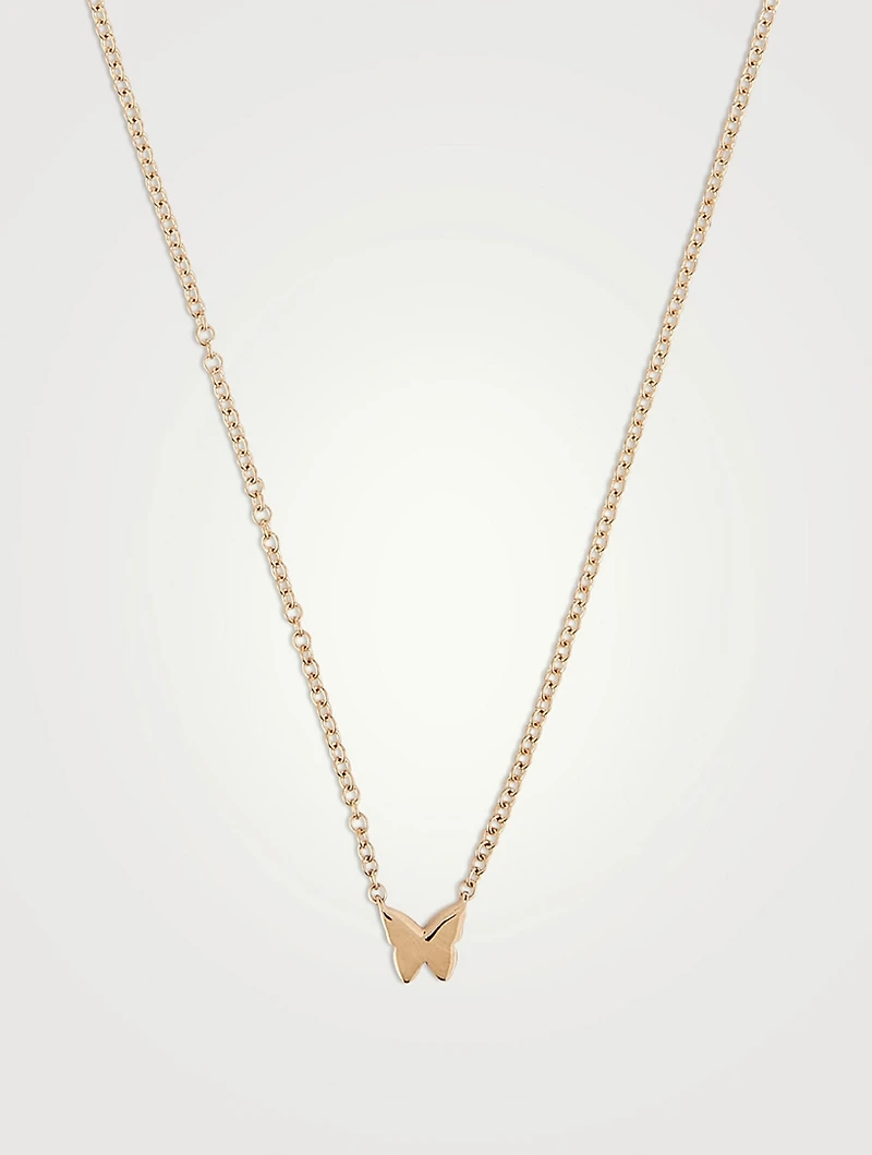 Baby 14K Gold Diamond Butterfly Necklace