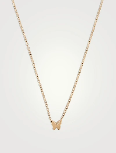 Baby 14K Gold Diamond Butterfly Necklace
