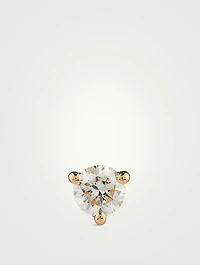 14K Gold Solitaire Diamond Stud Earring