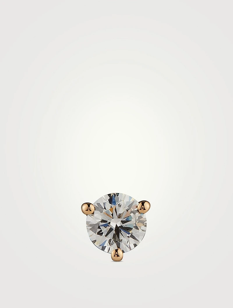 14K Gold Jumbo Solitaire Diamond Stud Earring