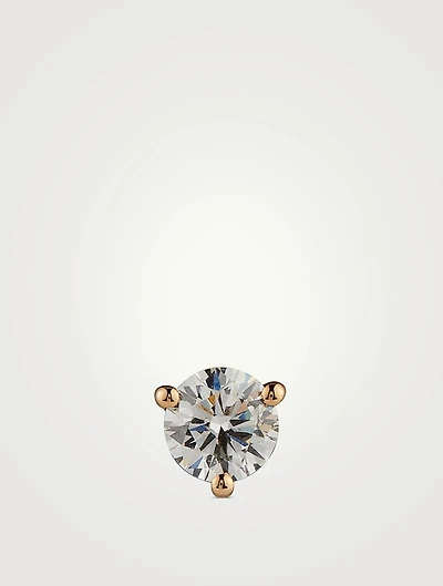 14K Gold Jumbo Solitaire Diamond Stud Earring