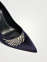 Pluma Crystal Satin Pumps