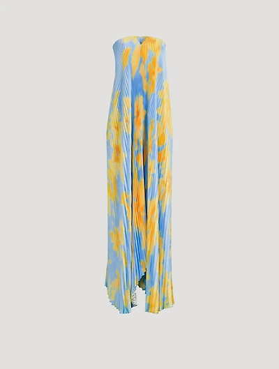 Black Tie Strapless Gown Floral Print