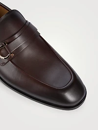 Leather Loafers With Gancini Ornament