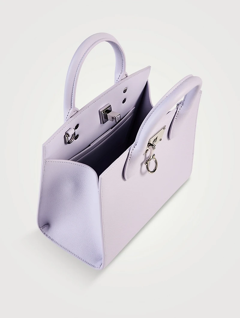 Small Studio Leather Top Handle Bag