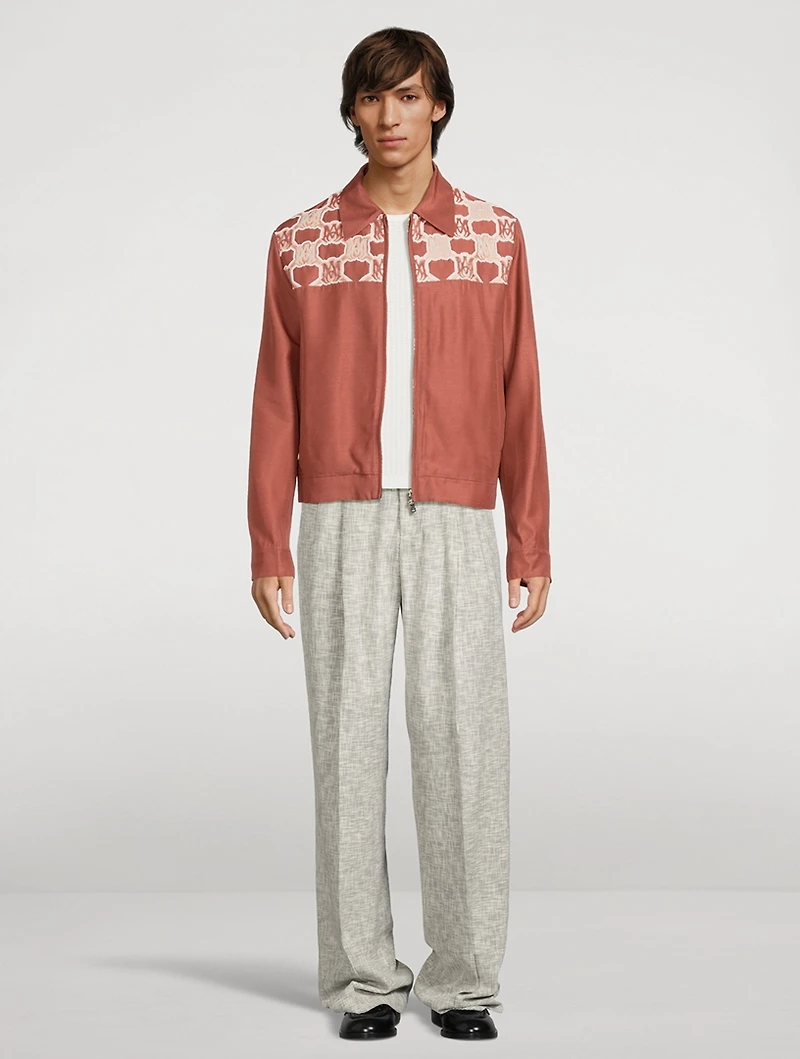 Blouson Jacket With Glass Beads