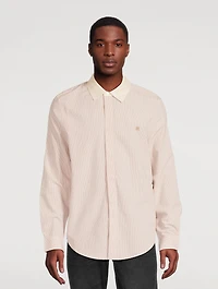 Silk-Blend Shirt Crowded Striped Print