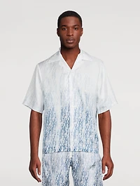 Silk Bowling Shirt Gradient Logo Print