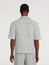 Bouclè Tweed Short-Sleeve Shirt