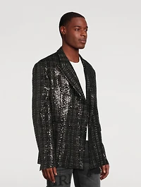 Sequin Boucle Double-Breasted Blazer