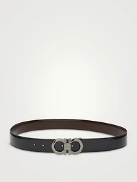 Gancini Leather Reversible Belt