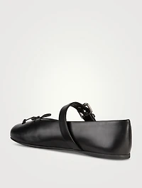 Leather Mary Jane Ballerina Flats