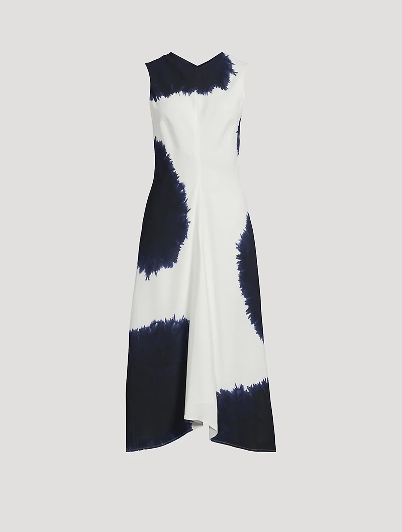 Ella Printed Matte Satin Midi Dress