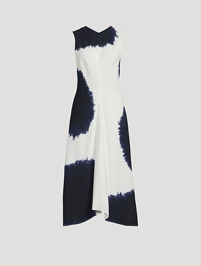 Ella Printed Matte Satin Midi Dress
