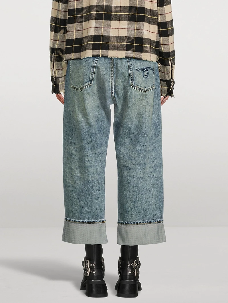 X-BF Cuffed Wide-Leg Jeans