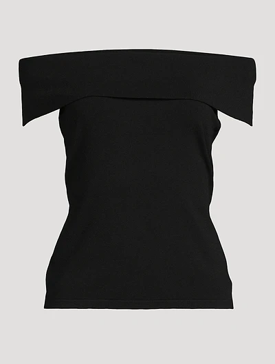 Off-The-Shoulder Compact Knit Top
