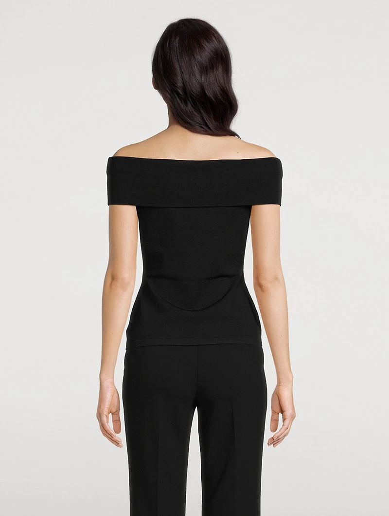 Off-The-Shoulder Compact Knit Top