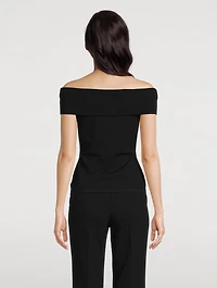 Off-The-Shoulder Compact Knit Top