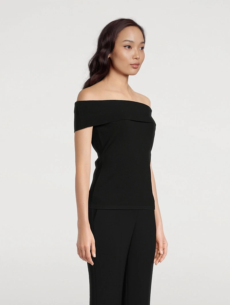 Off-The-Shoulder Compact Knit Top