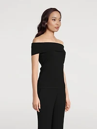 Off-The-Shoulder Compact Knit Top