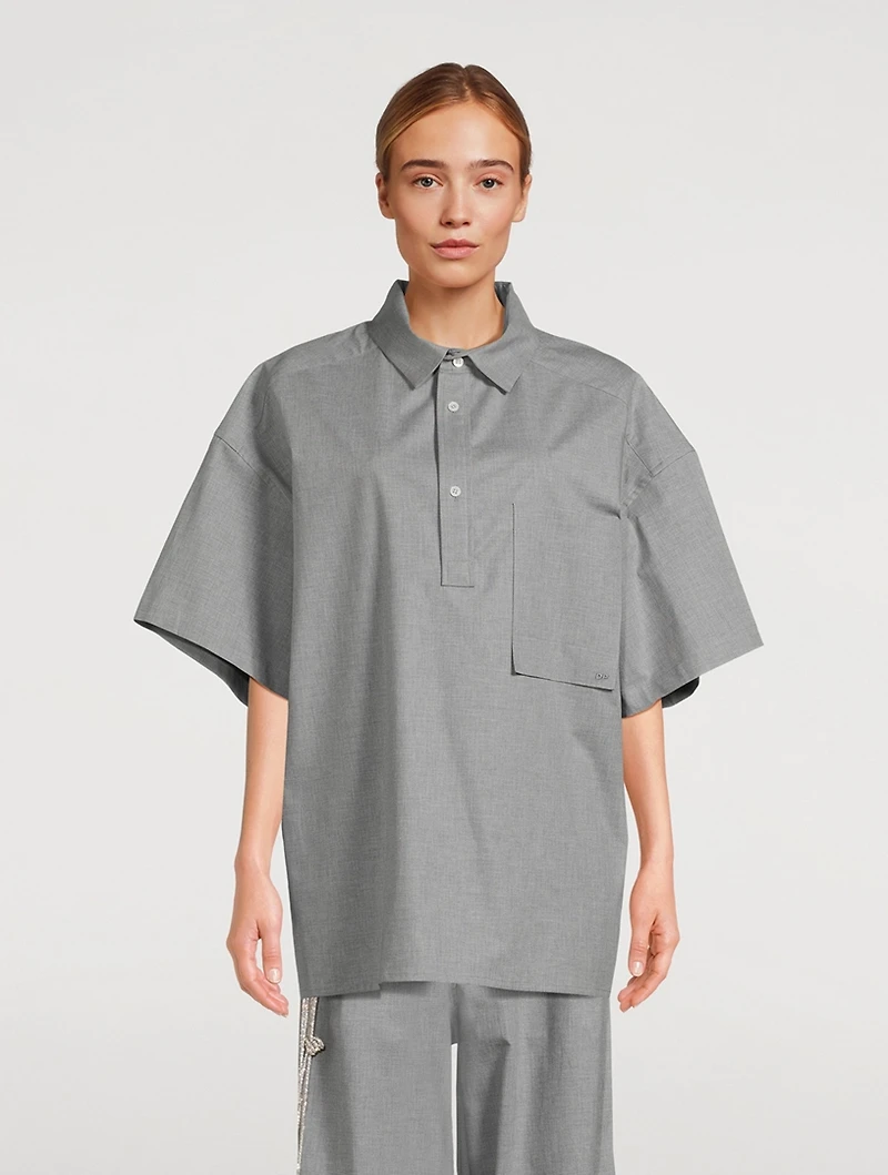 Alec Oversized Poplin Polo Shirt