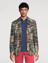 Soft Tailored Suit Jacket Plaid Print