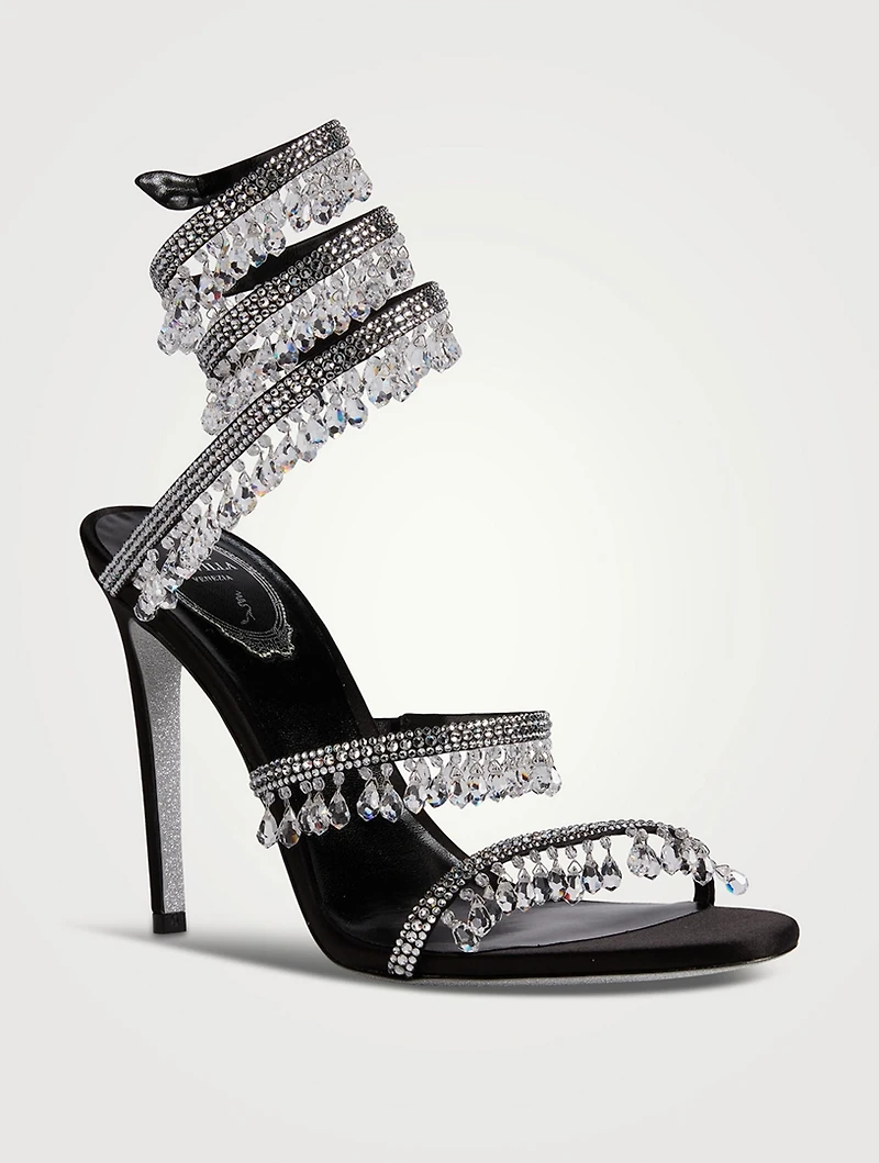 Chandelier Crystal Satin Stiletto Sandals