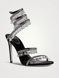 Chandelier Crystal Satin Stiletto Sandals