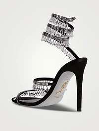 Chandelier Crystal Satin Stiletto Sandals