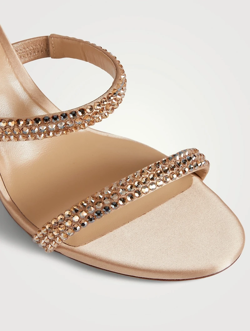 Cleo Crystal Satin Sandals