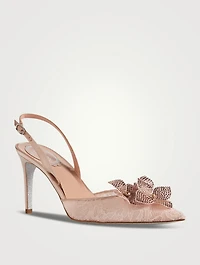 Floriane Lace And Satin Slingback Pumps