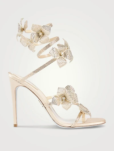 Floriane Crystal Satin Sandals