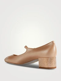 Kristen Crystal Leather Mary Jane Pumps