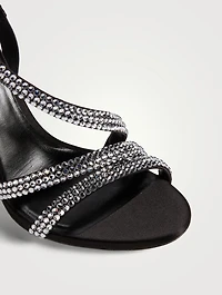 Lisa Crystal Satin Slingback Sandals