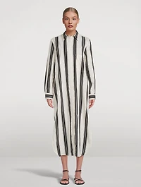 Jacquard Stripe Shirt Dress