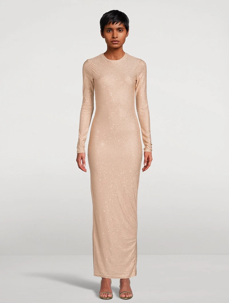 Crystal-Embellished Maxi Dress