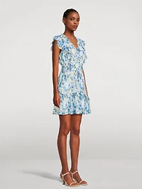 Muriel Silk Mini Dress Floral Print