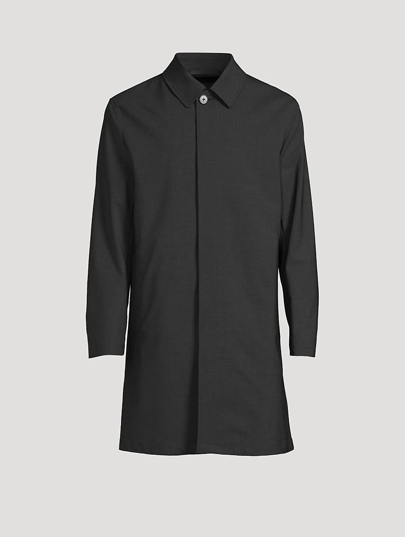 Stretch Wool-Blend Car Coat