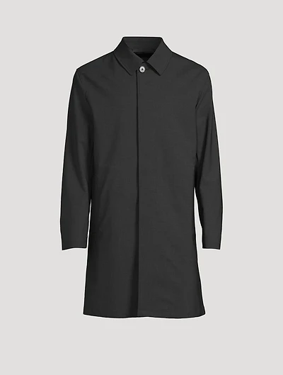 Stretch Wool-Blend Car Coat