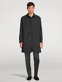 Stretch Wool-Blend Car Coat