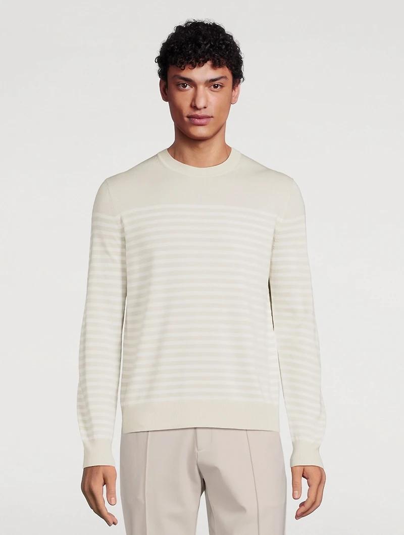 Wool Sweater Striped Print