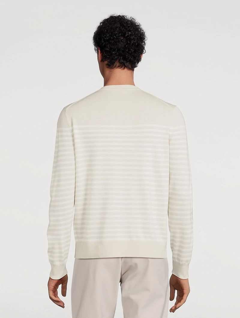 Wool Sweater Striped Print