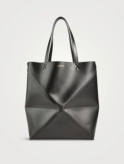 Large Puzzle Fold Leather Tote Bag
