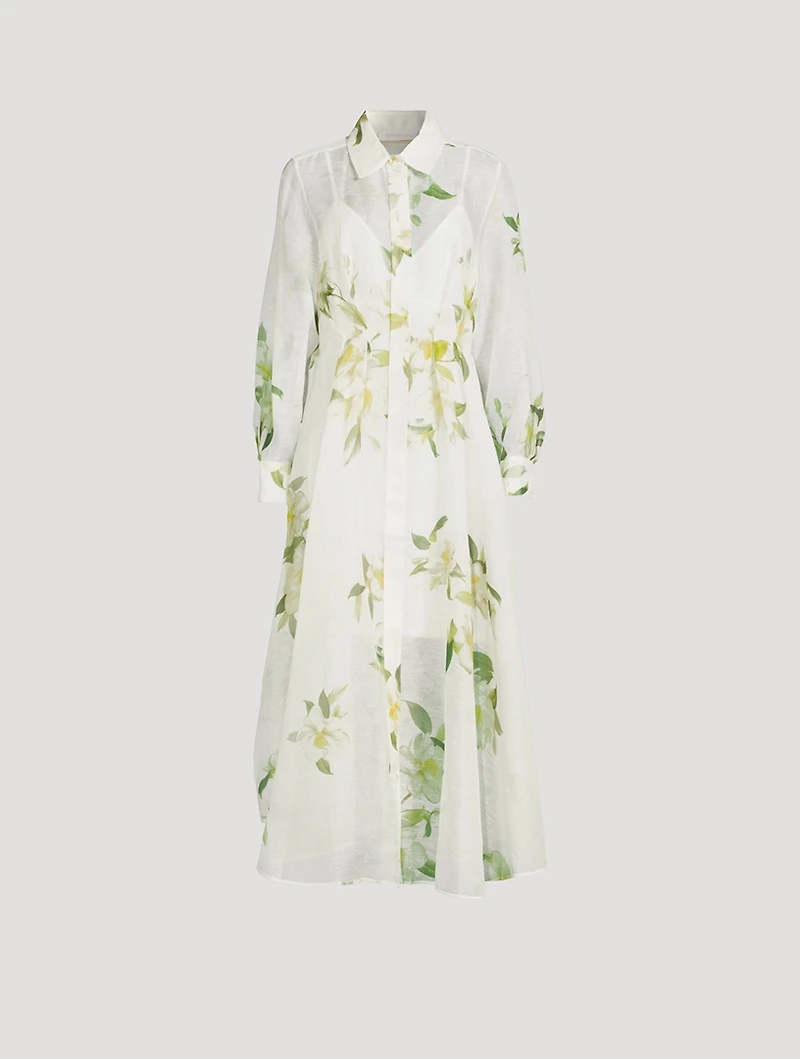 Harmony Linen And Silk Midi Dress