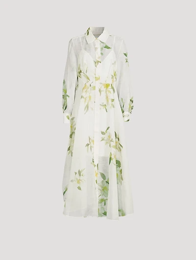 Harmony Linen And Silk Midi Dress
